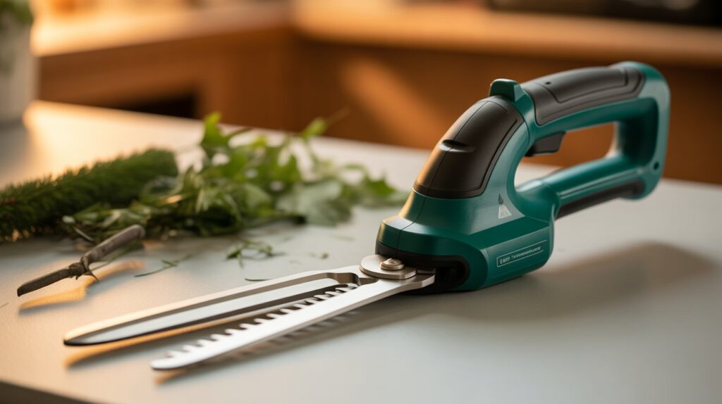 Power-assisted electric pruning shears for easy trimming.