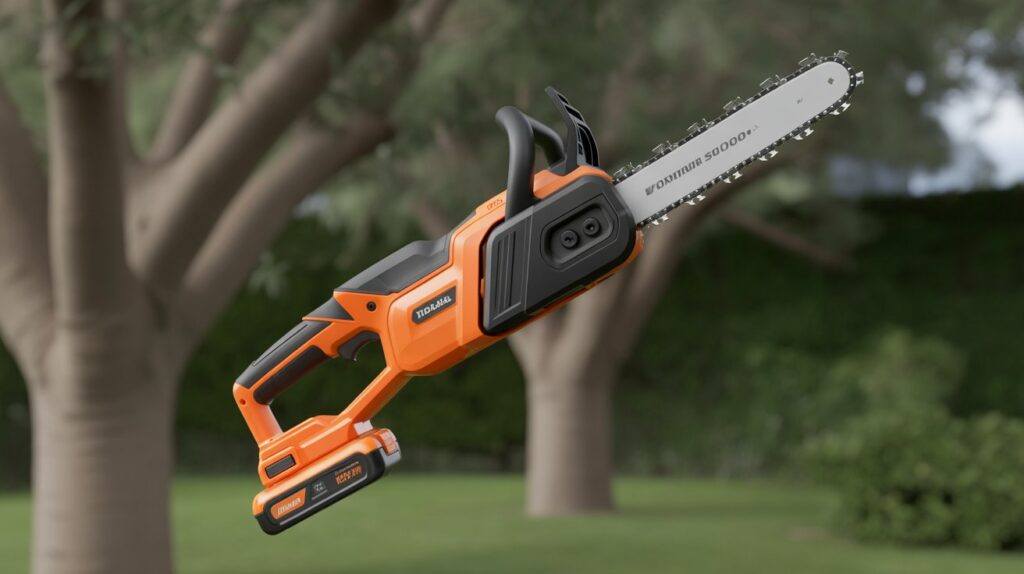 Battery-powered branch tree cutter for cordless pruning and easy maneuverability in large gardens