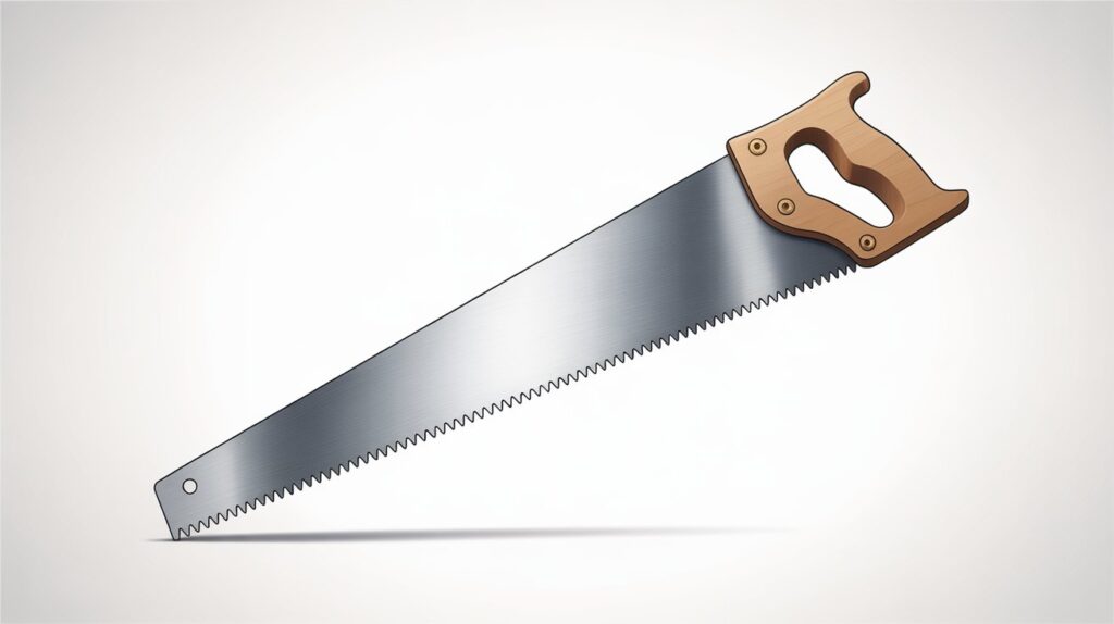 Panel hand saw blade for cutting large wood boards