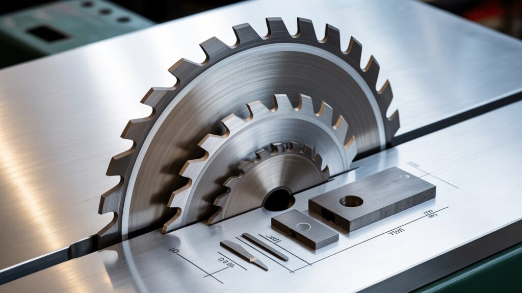 Dado table saw blades used for cutting wide slots and joints