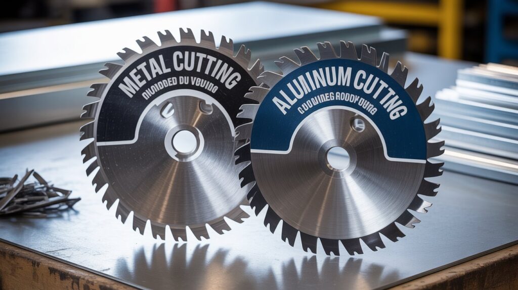 miter saw blade cutting metal material safely
