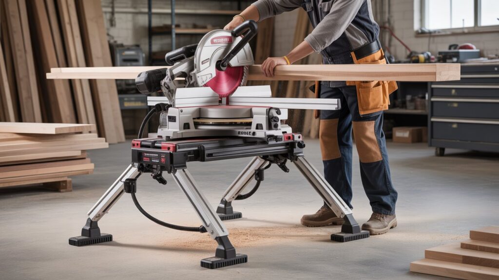 Best miter saw stand heavy-duty model supporting large saws and materials.