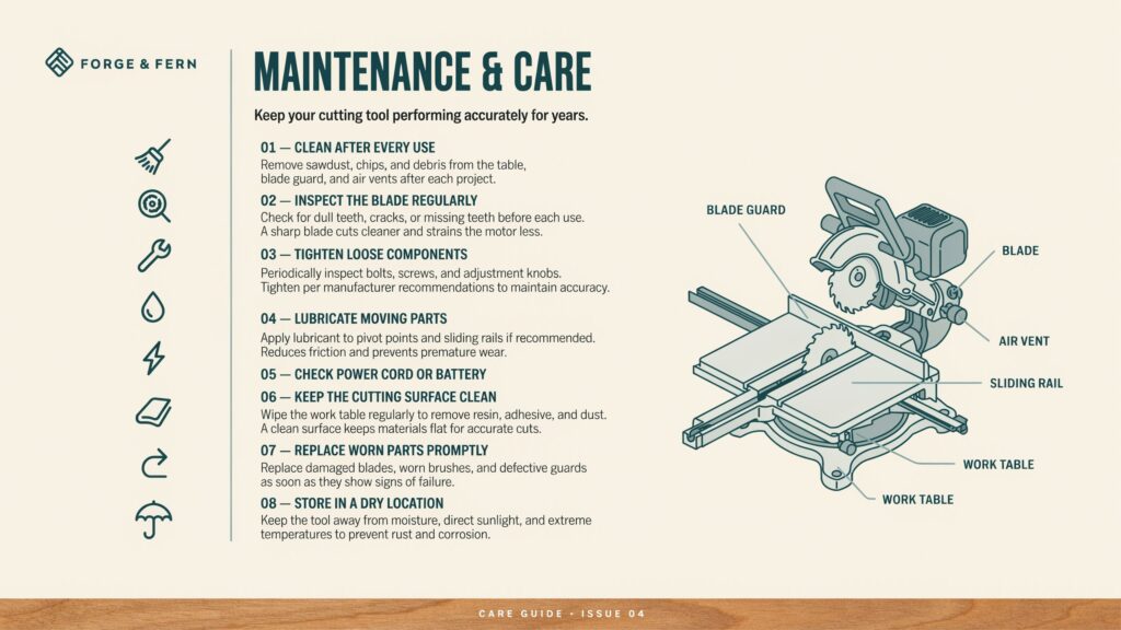 Mini miter saw maintenance and care guide