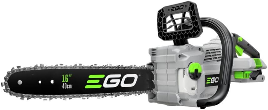 Best Chainsaw Brand featuring the EGO Power+ CS1610 lightweight cordless chainsaw for yard maintenance.