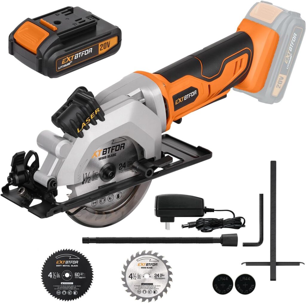 Best Circular Saw Extbtfor 20V mini cordless saw with laser guide for precise DIY and home improvement cuts.
