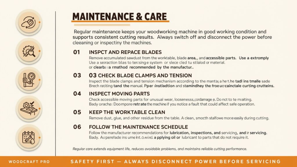 Scroll Saws maintenance tips for blade care, cleaning, and safe operation