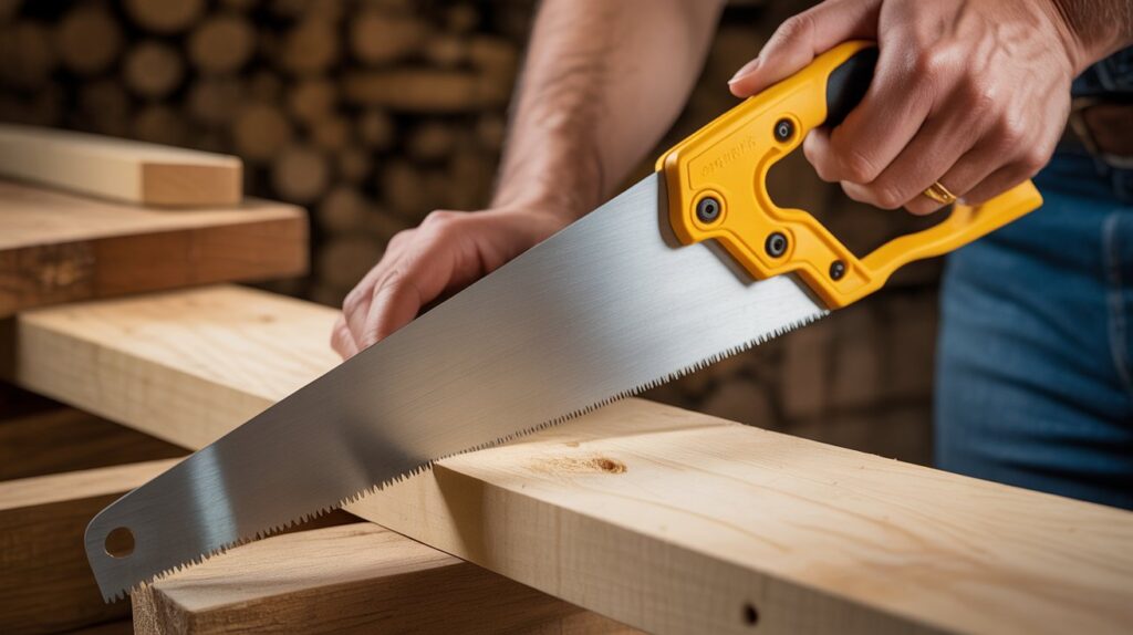 Hand Saw Guide showing different types of hand saws for woodworking.