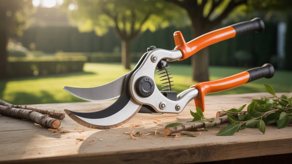 Manual branch tree cutter for trimming small tree branches.