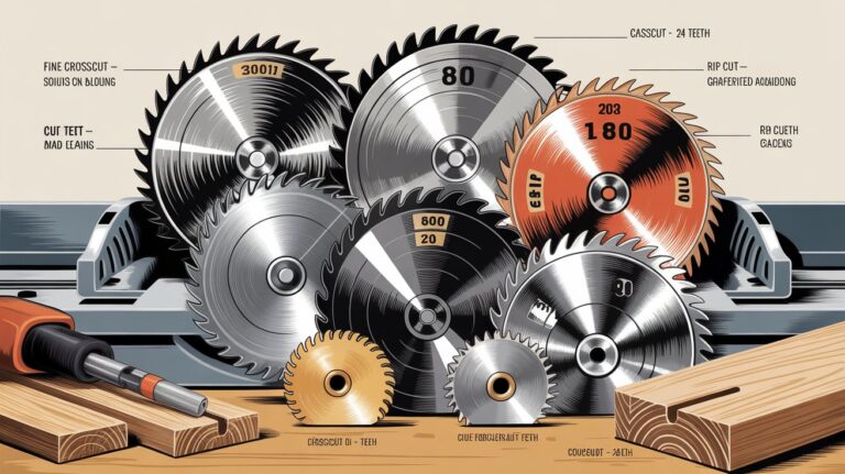 Different types of table saw blades designed for smooth and accurate wood cuts