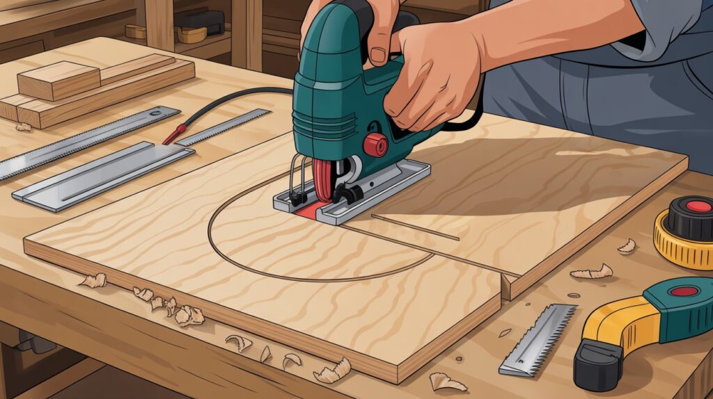 Cutting plywood with jigsaw for smooth and accurate wood cutting