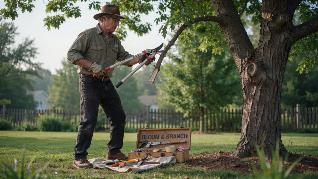 Tree branch cutters used for safe and easy tree pruning in garden maintenance