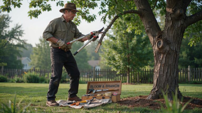 Tree branch cutters used for safe and easy tree pruning in garden maintenance