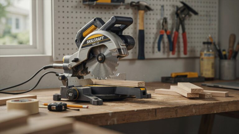 Mini miter saw for woodworking and DIY project