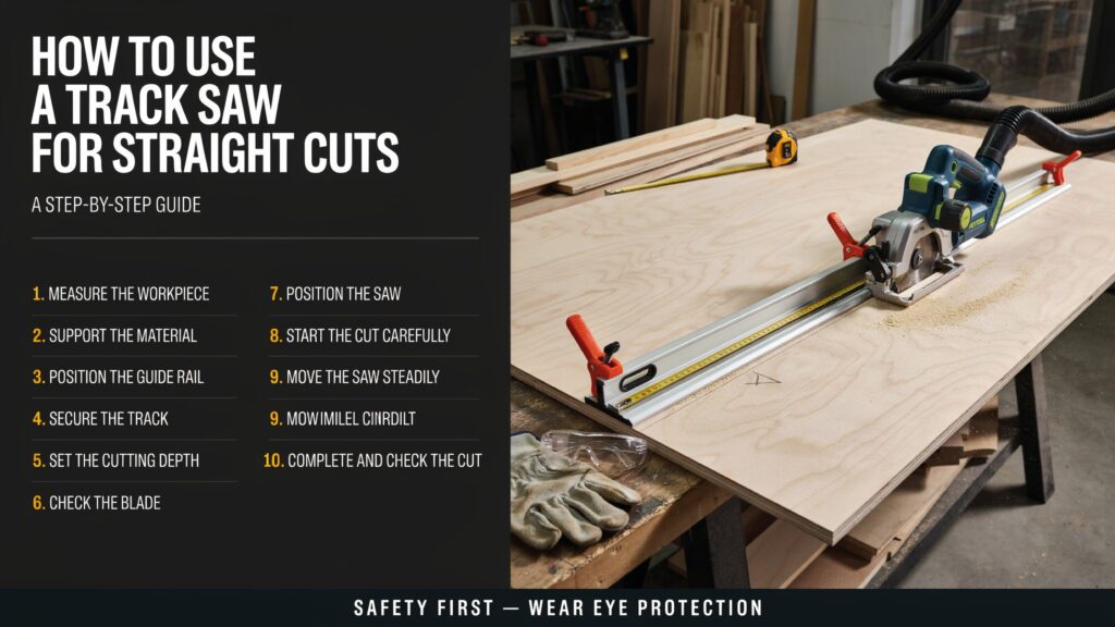 Track Saw guide for straight cuts