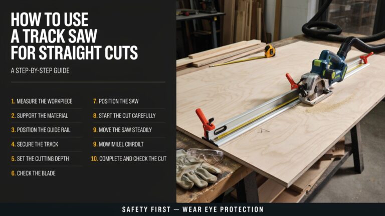 Track Saw guide for straight cuts
